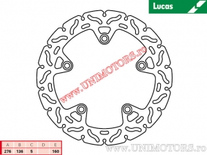 Disco de freno trasero de carreras MST464RAC rígido - Lucas TRW