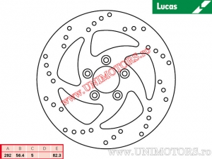 Disco de freno trasero izquierdo MST501SWL rígido - Lucas TRW