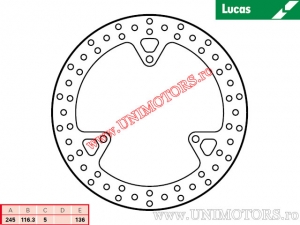 Disco de freno trasero MST276 rígido - Lucas TRW