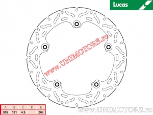 Disco freno anteriore da corsa MSTR238RAC rigido - Lucas TRW