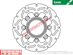 Disco Freno Posteriore da Corsa MST397RAC Rigido - Lucas TRW