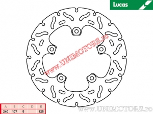 Disco freno posteriore da corsa MST419RAC rigido - Lucas TRW