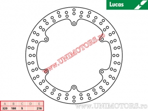 Disco freno posteriore MST249 rigido - Lucas TRW