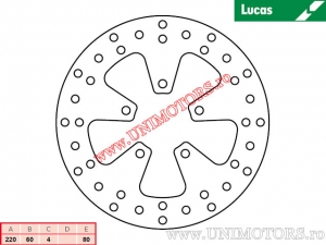 Disco freno posteriore MST253 rigido - Lucas TRW