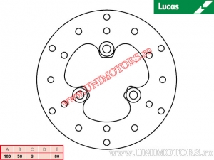 Disco freno posteriore MST261 rigido - Lucas TRW