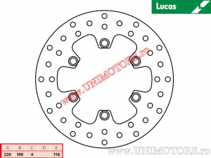 Disco freno posteriore MST335 rigido - Lucas TRW