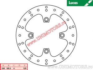 Disco freno posteriore MST453 rigido - Lucas TRW