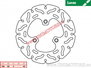 Disque de Frein Arrière de Course MST252RAC Rigide - Lucas TRW