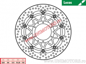 Disque de frein avant de course MSW265SP flottant - Lucas TRW