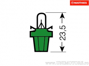 Douille d'ampoule jaune vert T5 B8.5D 12V 2W - JM