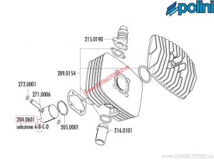 dugattyú (átmérő 48mm / B méret) - 204.0601/B - Zundapp 50 Corsa 41,6 - Polini