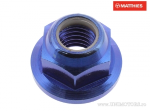 Ecrou à collerette autobloquant Pro Bolt M12 x 1,75 mm titane bleu - JM