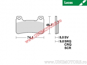 Előfék fékbetét - MCB755SCR sinter-karbon SCR - Lucas TRW