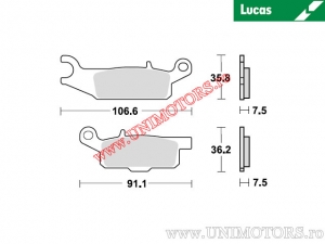 Előlap fékbetét (jobb féknyereg) MCB802SI sinterizált SI - Lucas TRW