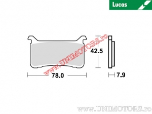 Előlap fékbetét - MCB893SRQ sinterizált SRQ - Lucas TRW