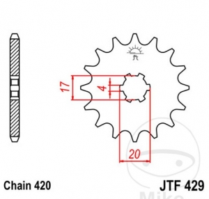 Előtengelyes hajtókerék JTF429.13 (lépés 420) - JM