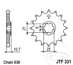 Előtengelyes JTF331.15 (lépés 630) - Honda CB 750 K Four ('77-'78) / CB 750 F Supersport ('77-'78) - JM