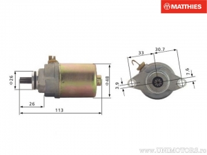 Electromotor - Aprilia Scarabeo 100 / Arctic Cat/Textron Y-12 90 / Benelli K2 100 / E-Ton DXL 90 / Polaris Outlaw 110 - JM