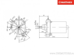 Electromotor - Aprilia SR 125 / Gilera Runner 125 / Piaggio Fly 100 / Hexagon 125 / Hexagon 150 / Hexagon 180 / Skipper 125 - JM