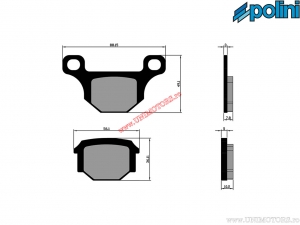 Első eredeti fékbetét (88,15x49,1x7,8x3mm / 56,1x36,11x10,2x5mm) - 1740187.F - Polini