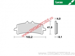 Első fékbetét - MCB858SRT sinterizált SRT - Lucas TRW