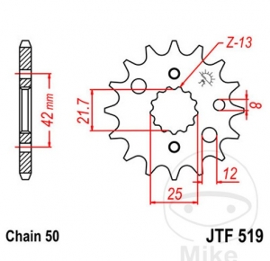 Első hajtókar JTF519.16 (530-as lépés) - JM