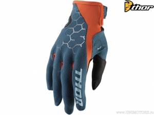 Enduro / cross Draft handschoenen (blauw grijs / rood oranje) - Thor