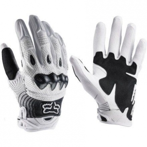 Enduro/Cross Gloves Bomber [White/Black]: Size - S