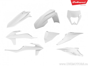 Ensemble de Plastique Blanc - KTM EXC 150 TPI / EXC 300 TPI / EXC-F 250 ie 4T ('20-'22) / EXC-F 350 ie 4T Sixdays ('20-'21) - Po