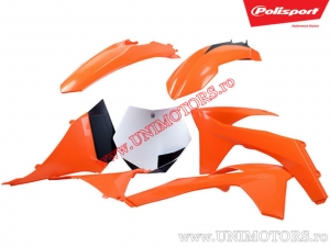 Ensemble de plastique (Blanc - Orange) - KTM EXC / EXC-F / EXC Six Days ('12-'13) - Polisport