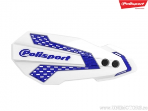 Ensemble de plastique de remplacement blanc bleu protège-mains MX Flow - Polisport