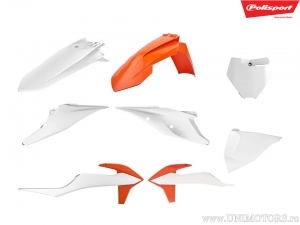 Ensemble de Plastique Orange/Blanc - KTM SX 125 / SX 150 / SX 250 / SX-F 250 ie 4T / SX-F 350 ie 4T ('19-'20) - Polisport