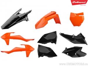 Ensemble de plastique orange/noir - KTM SX 125 / SX 150 / SX 250 / SX-F 250 ie 4T / SX-F 350 ie 4T / SX-F 450 ('16-'22) - Polisp