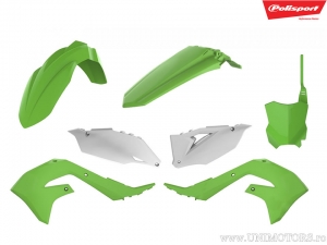 Ensemble de plastique vert/blanc - Kawasaki KX 250 4T C / KX 250 4T X / KX 450 J ('21-'23) / KX 450 F ('19-'20) - Polisport