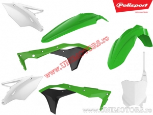 Ensemble de plastique (vert - blanc) - Kawasaki KX 250 F 4T ('17-'19) - Polisport