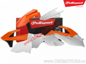 Ensemble de plastiques (orange/blanc) - KTM SX 125 / SX 150 / SX 250 / SX-F 250 ie / SX-F 350 ie / SX-F 450 ie ('16-'18) - Polis