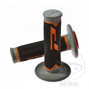 Ensemble de poignées de guidon 788 gris noir orange Progrip D: 22 mm L: 115 mm fermées - JM