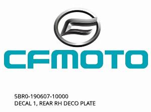 ETICHETĂ 1, PLACĂ DECORATIVĂ SPATE RH - 5BR0-190607-10000 - CFMOTO