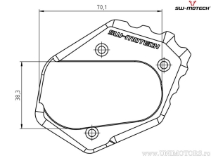 Extensie talpa cric lateral - aluminiu/inox - culoare: negru/argintiu - BMW R1200GS / R1250GS - SW-Motech