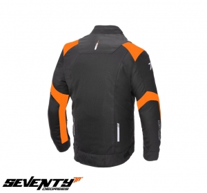 Férfi motoros kabát Racing nyári Seventy modell SD-JR52 szín: fekete/narancssárga - Fekete/narancssárga, 4XL