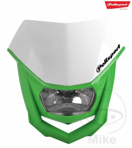 Far (einschließlich Maske - grün weiß) Enduro - universal - Halo Halogen - Polisport - JM