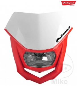 Far (including mask - red white) enduro - universal - Halo halogen - Polisport - JM