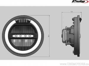 Far Lumen LED 175x160,4mm - schwarze Farbe mit seitlicher Befestigung - Puig