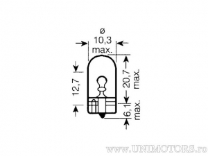 Faro senza base W3W W2.1X9.5D 24V 3W - Osram