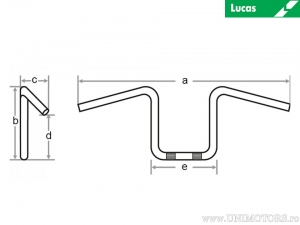 Fekete acél Apehanger kormányátmérő 22mm és hosszúság 830mm - Lucas TRW