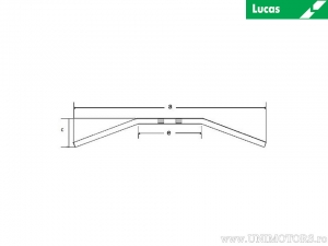 Fekete acél Drag Bar kormány 25,4 mm átmérővel és 790 mm hosszúsággal kábel átvezető nélkül - Lucas TRW