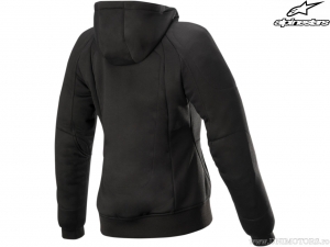 Felpa con cappuccio per moto da strada Stella Chrome Sport (nero) - Alpinestars