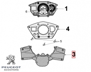 Fianchetta inferiore (manubrio) originale - nera - Peugeot Jet Force 50-125cc - Peugeot