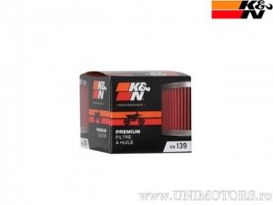 Filtro de Aceite Racing KN-139 - Arctic Cat/Textron DVX 400 / Kawasaki KFX 400 / Suzuki DR-Z 400 / LT-R 450 / LT-Z 400 - K&N