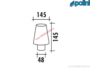 Filtru aer (145mm / 145mm / 48mm, unghi drept) - negru / albastru - Polini